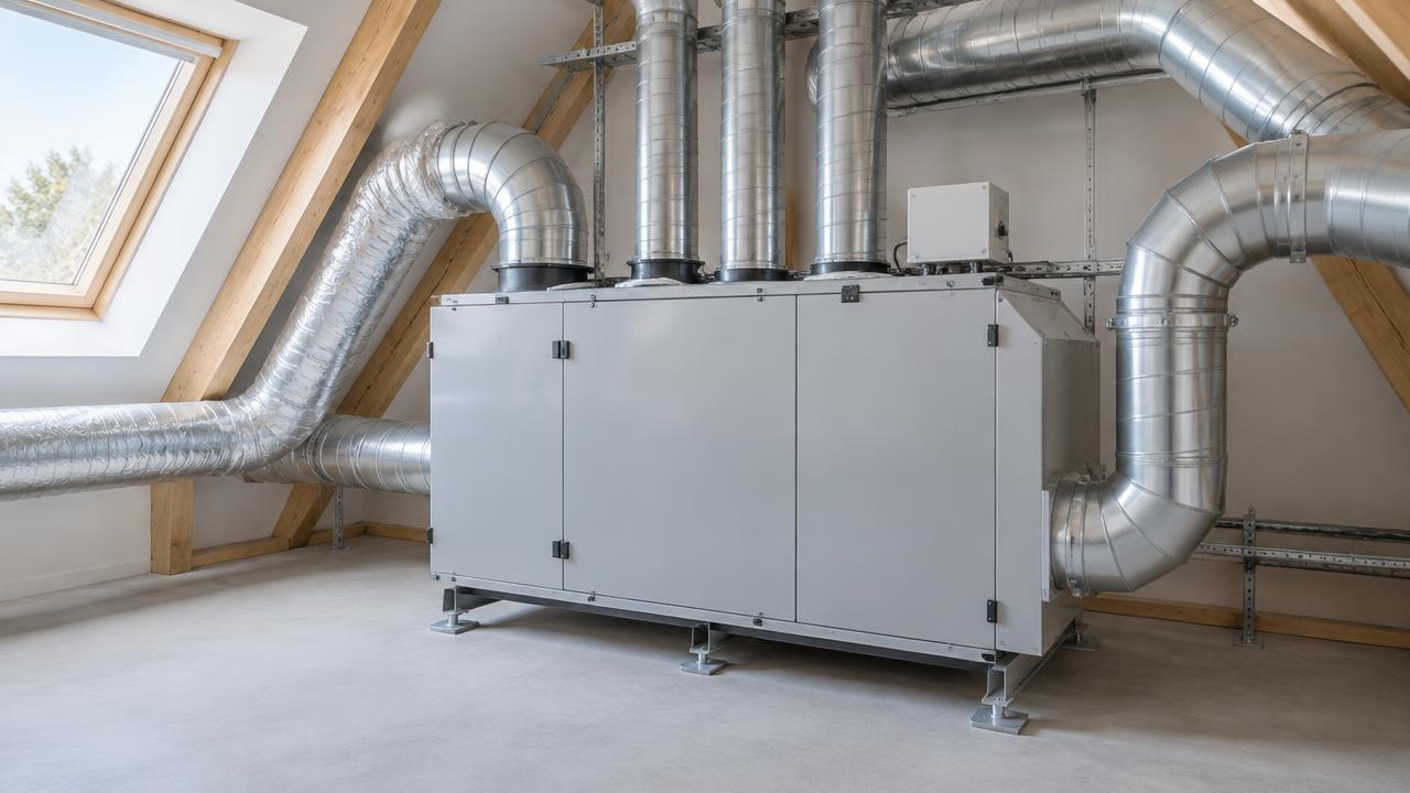 Ventilationsaggregat med kanaler